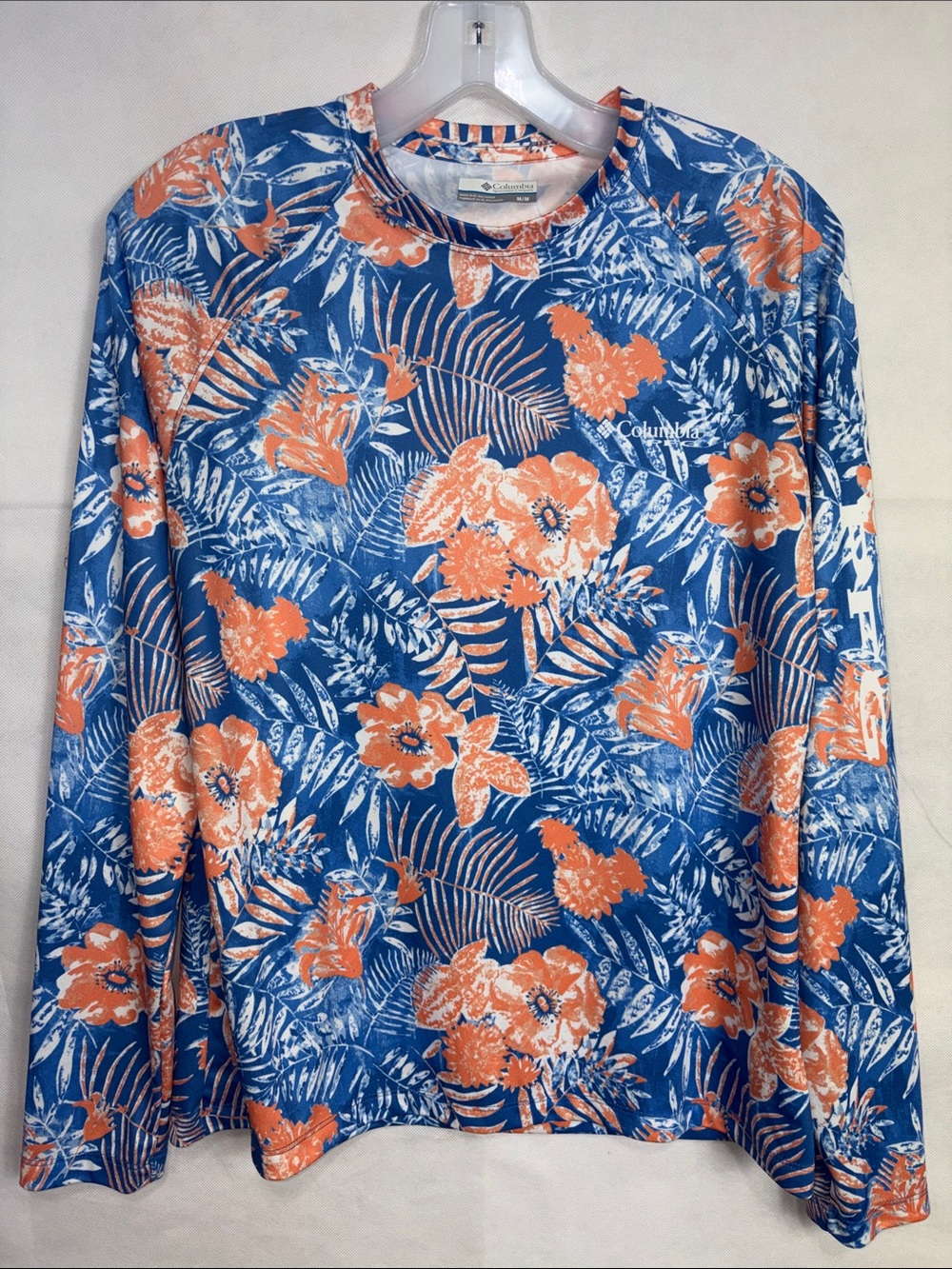 Women’s Columbia Blue & Orange Floral Long-Sleeve Performance Tee